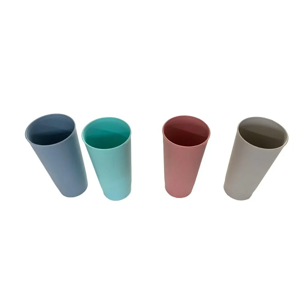 Tupperware Tumber Plastic Cups 12 oz Lot of 4 Green Blue Pink Gray 1348 9 30 26 - Picture 1 of 4